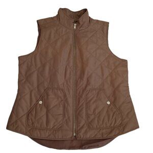 Charter Club Gold Tan Quilted Vest Women’s L